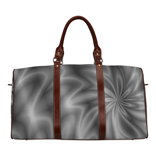 Grey Shiny Swirl Waterproof Travel Bag/Large (Model 1639)