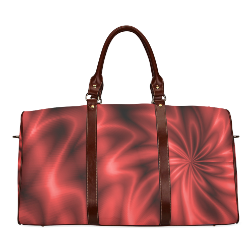 Red Shiny Swirl Waterproof Travel Bag/Large (Model 1639)