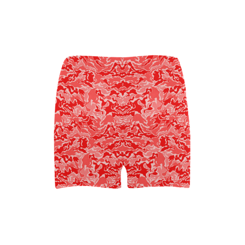 Camo Red Camouflage Print Pattern Briseis Skinny Shorts (Model L04)