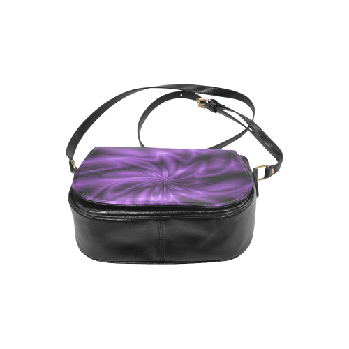 Lilac Shiny Swirl Classic Saddle Bag/Large (Model 1648)