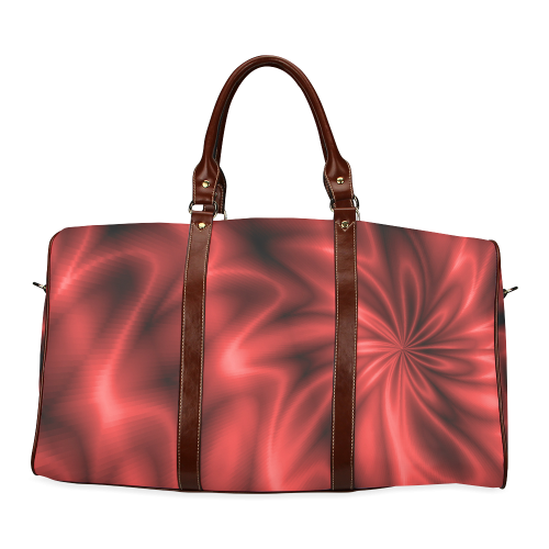 Red Shiny Swirl Waterproof Travel Bag/Large (Model 1639)