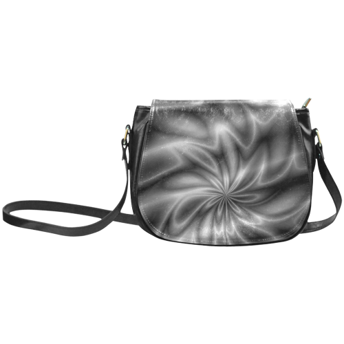 Silver Shiny Swirl Classic Saddle Bag/Large (Model 1648)
