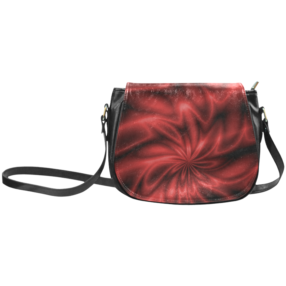 Red Shiny Swirl Classic Saddle Bag/Large (Model 1648)