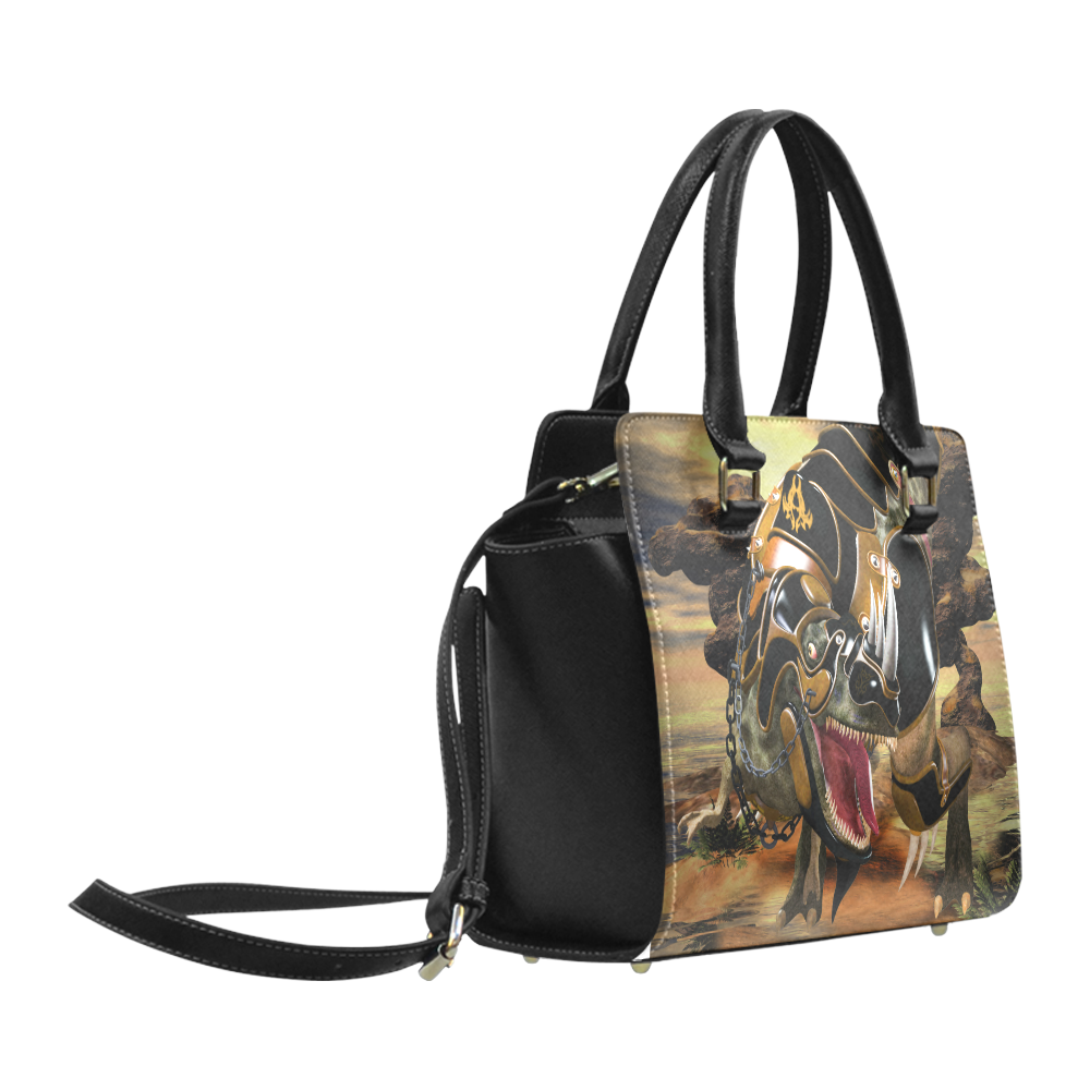 Awesome T-Rex with armor Classic Shoulder Handbag (Model 1653)