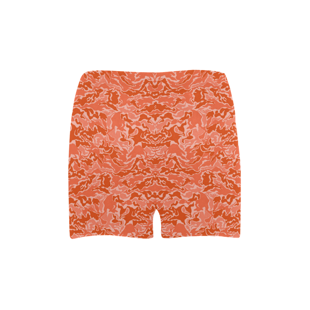 Camo Orange Camouflage Print Pattern Briseis Skinny Shorts (Model L04)