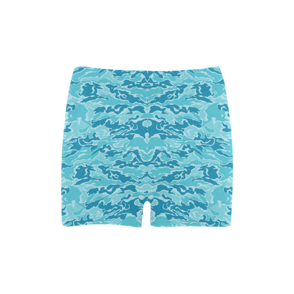 Camo Blue Camouflage Print Pattern Briseis Skinny Shorts (Model L04)