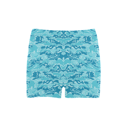 Camo Blue Camouflage Print Pattern Briseis Skinny Shorts (Model L04)
