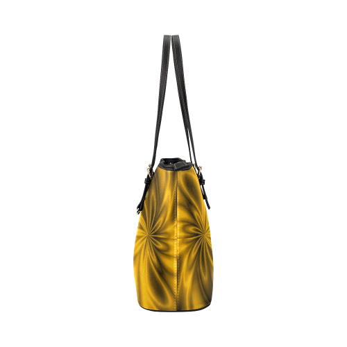 Golden Shiny Swirl Leather Tote Bag/Large (Model 1651)