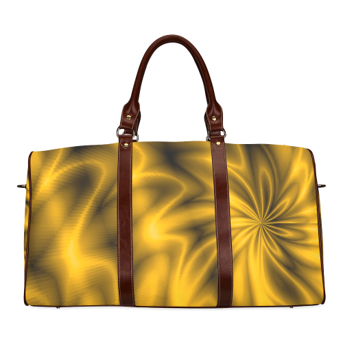 Golden Shiny Swirl Waterproof Travel Bag/Large (Model 1639)