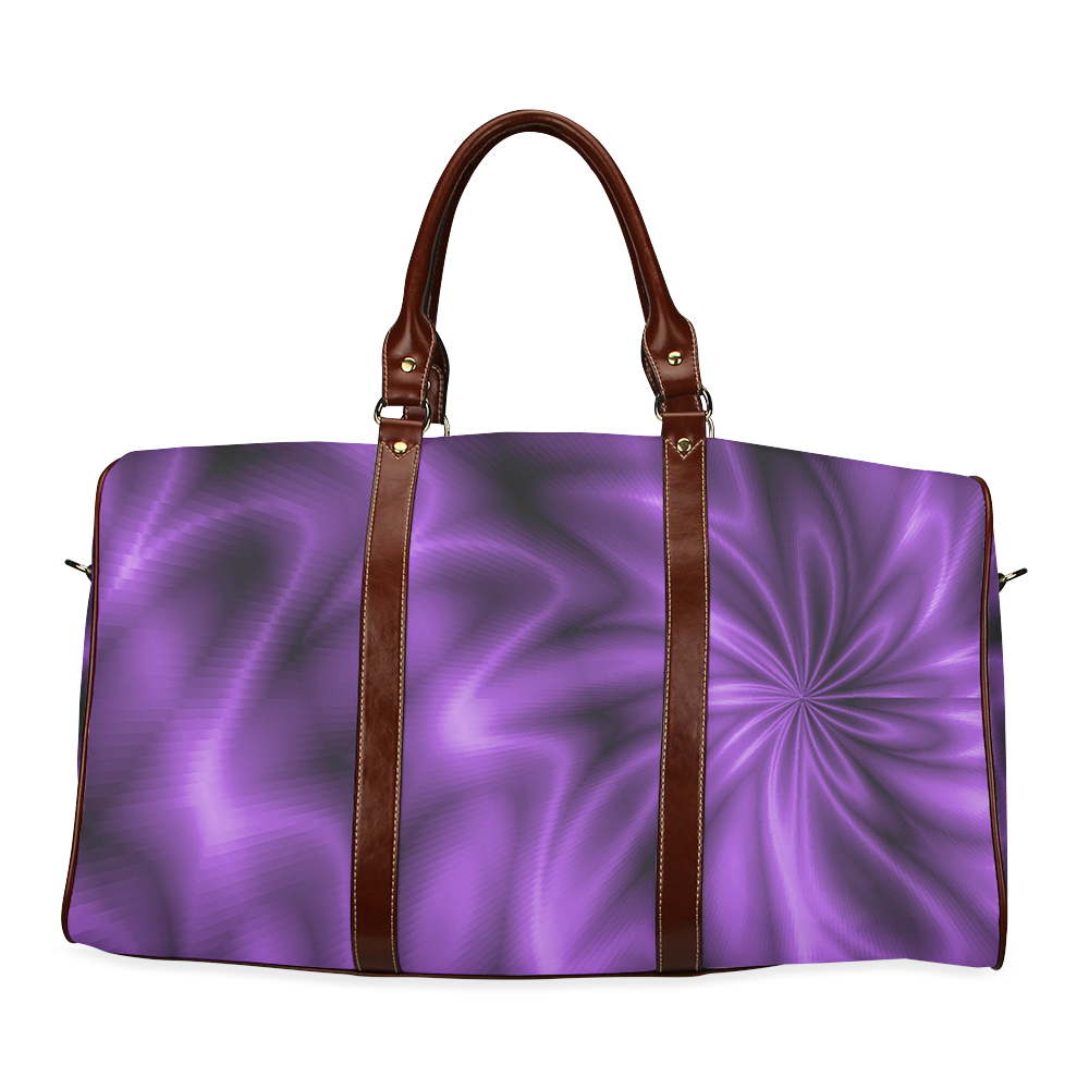 Lilac Shiny Swirl Waterproof Travel Bag/Large (Model 1639)