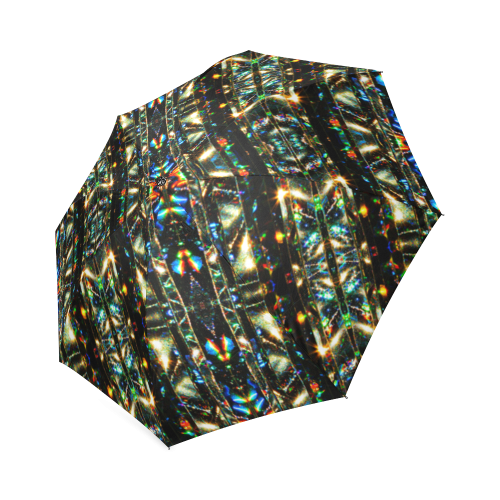 Glitzy Sparkly Mystic Festive Black Glitter Ornament Pattern Foldable Umbrella (Model U01)