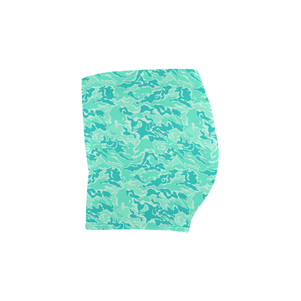 Camo Turquoise Camouflage Print Pattern Briseis Skinny Shorts (Model L04)