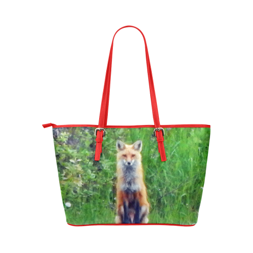 Red Fox Leather Tote Bag/Small (Model 1651)