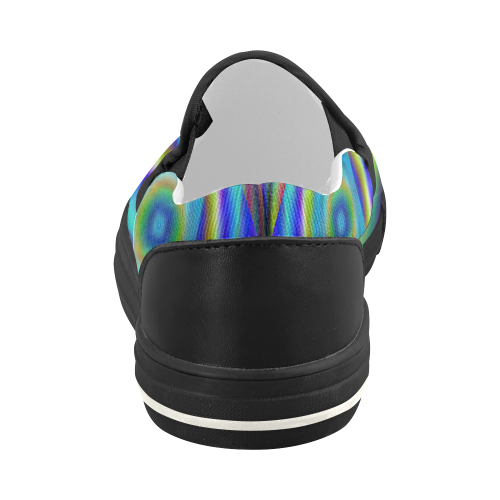 color square Women's Slip-on Canvas Shoes (Model 019)