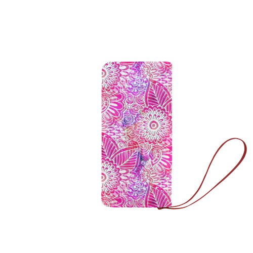 Pink Boho Flowers Women's Clutch Wallet (Model 1637)