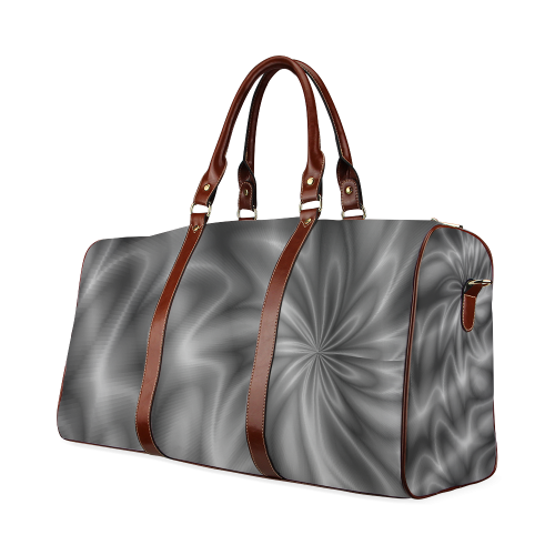 Grey Shiny Swirl Waterproof Travel Bag/Large (Model 1639)