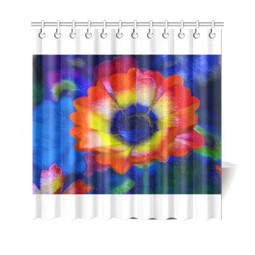 Colorful Tye Dye Flowers Shower Curtain 69"x70"