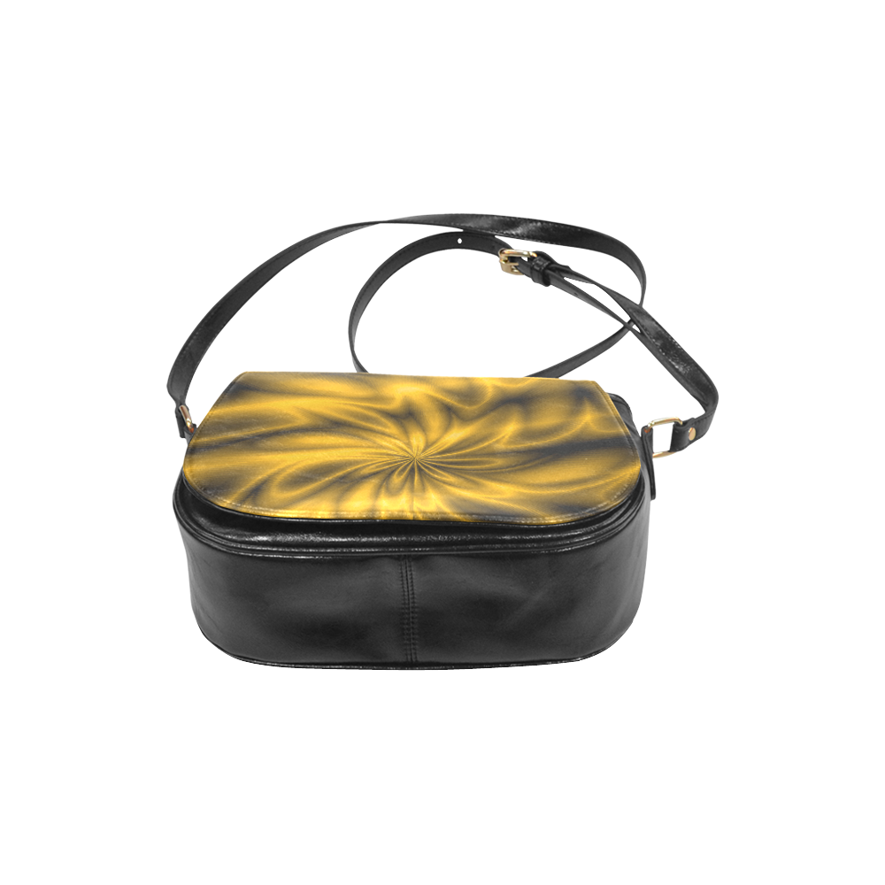 Golden Shiny Swirl Classic Saddle Bag/Large (Model 1648)