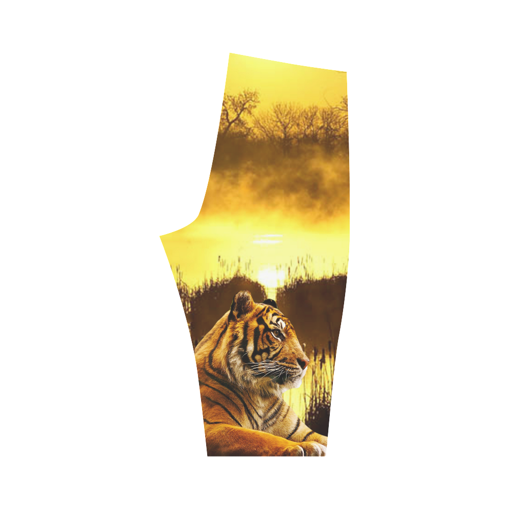 Tiger and Sunset Hestia Cropped Leggings (Model L03)