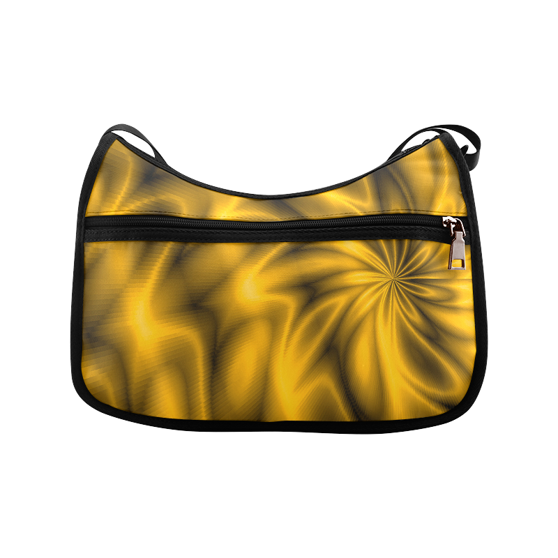 Golden Shiny Swirl Crossbody Bags (Model 1616)