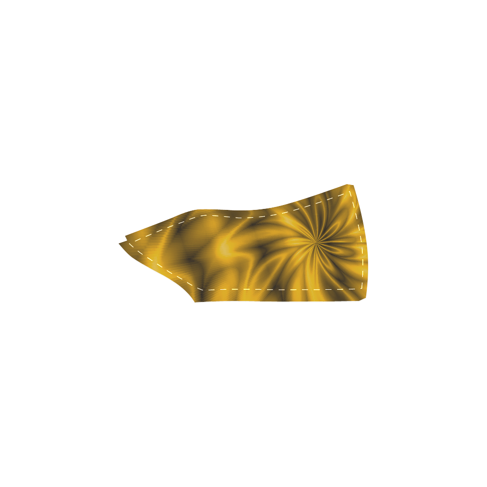 Golden Shiny Swirl Women's Slip-on Canvas Shoes (Model 019)