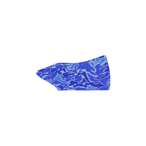 Camo Blue Camouflage Pattern Print Women's Unusual Slip-on Canvas Shoes (Model 019)