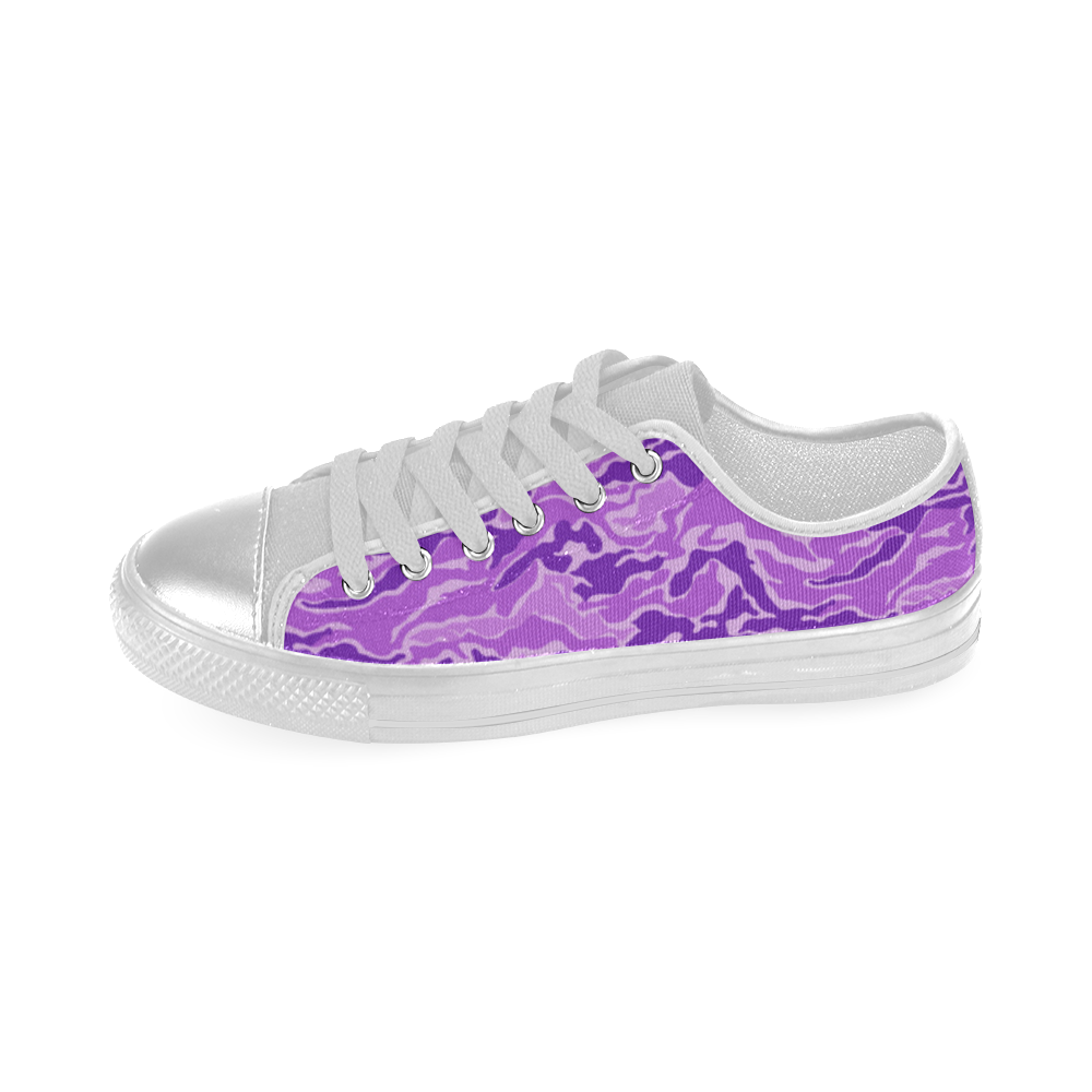 Camo Purple Camouflage Pattern Print Women's Classic Canvas Shoes (Model 018)