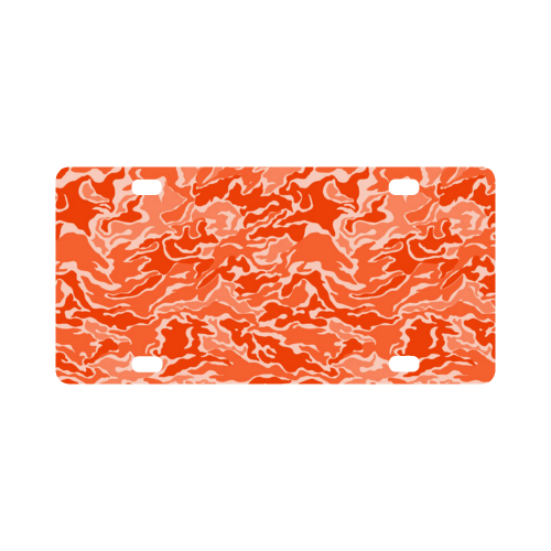 Camo Orange Camouflage Pattern Print Classic License Plate