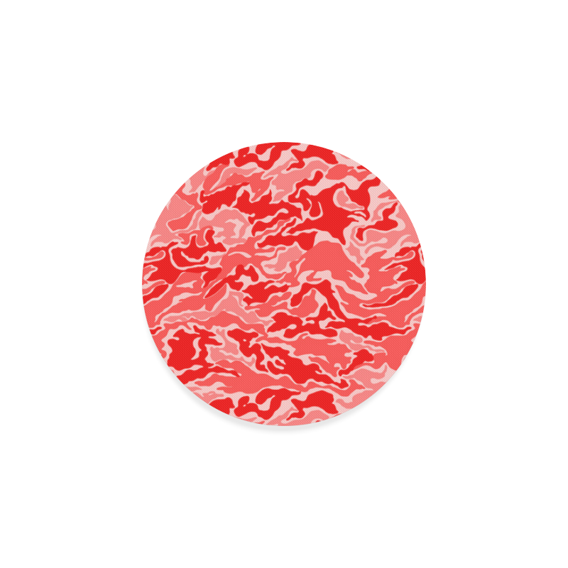 Camo Red Camouflage Pattern Print Round Coaster