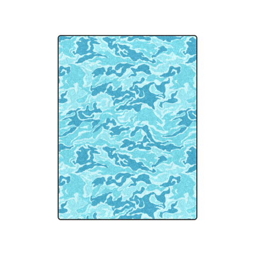 Camo Blue Camouflage Pattern Print Blanket 50"x60"