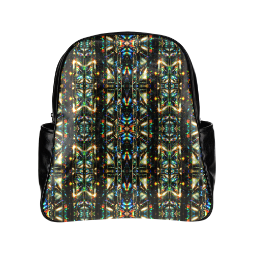 Glitzy Sparkly Mystic Festive Black Glitter Ornament Pattern Multi-Pockets Backpack (Model 1636)