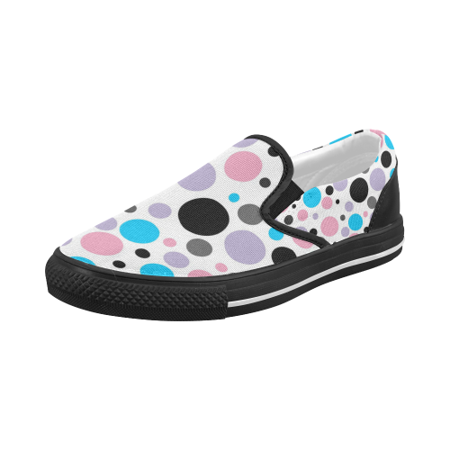Confetti Polka Dots Women's Slip-on Canvas Shoes (Model 019)