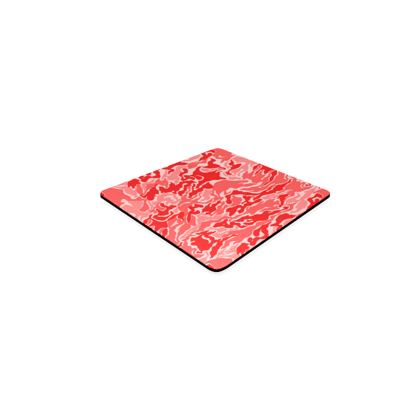 Camo Red Camouflage Pattern Print Square Coaster