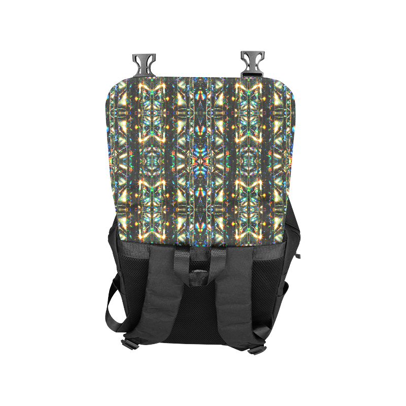 Glitzy Sparkly Mystic Festive Black Glitter Ornament Pattern Casual Shoulders Backpack (Model 1623)