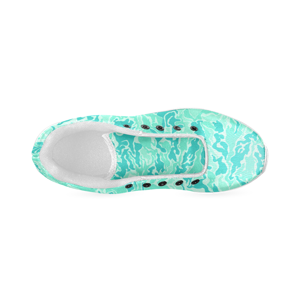 Camo Turquoise Camouflage Pattern Print Women’s Running Shoes (Model 020)