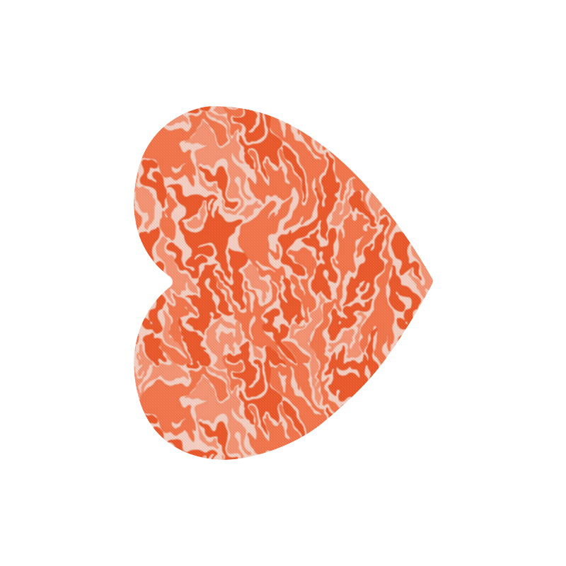 Camo Orange Camouflage Pattern Print Heart-shaped Mousepad