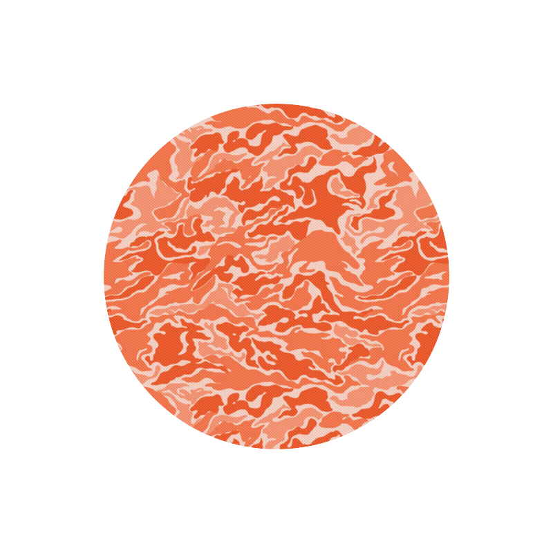 Camo Orange Camouflage Pattern Print Round Mousepad