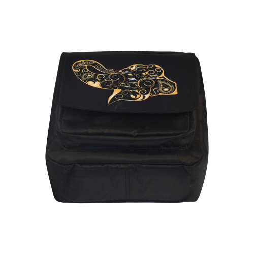 Wonderful gold, black elephant Crossbody Nylon Bags (Model 1633)