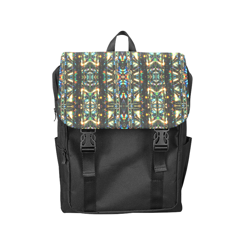Glitzy Sparkly Mystic Festive Black Glitter Ornament Pattern Casual Shoulders Backpack (Model 1623)