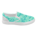 Camo Turquoise Camouflage Pattern Print Women's Slip-on Canvas Shoes ...