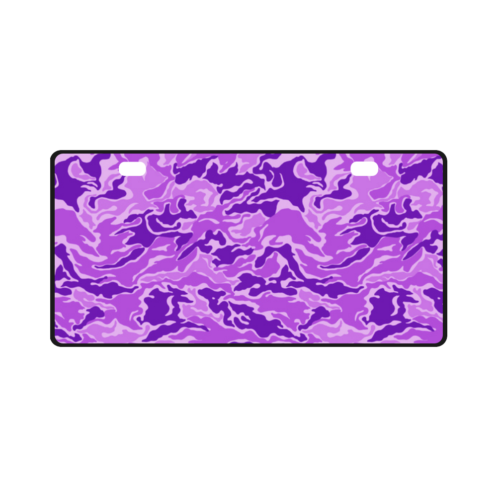 Camo Purple Camouflage Pattern Print License Plate