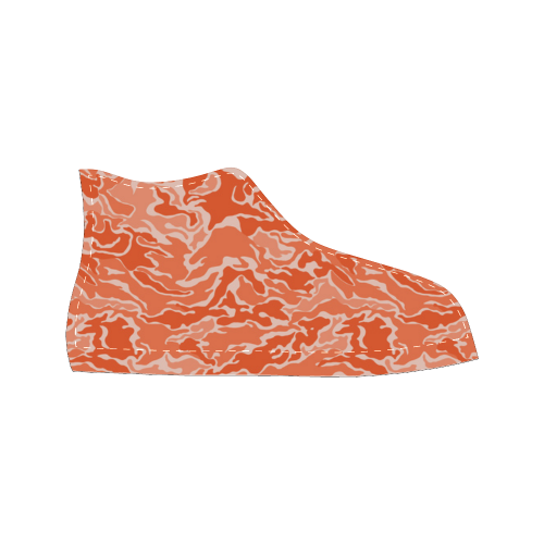 Camo Orange Camouflage Pattern Print Women's Classic High Top Canvas Shoes (Model 017)