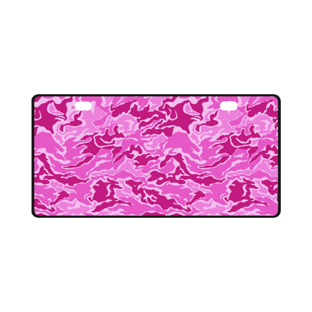 Camo Pink Camouflage Pattern Print License Plate