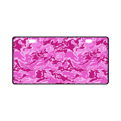 Camo Pink Camouflage Pattern Print License Plate