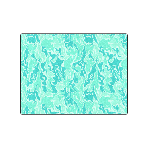 Camo Turquoise Camouflage Pattern Print Blanket 50"x60"