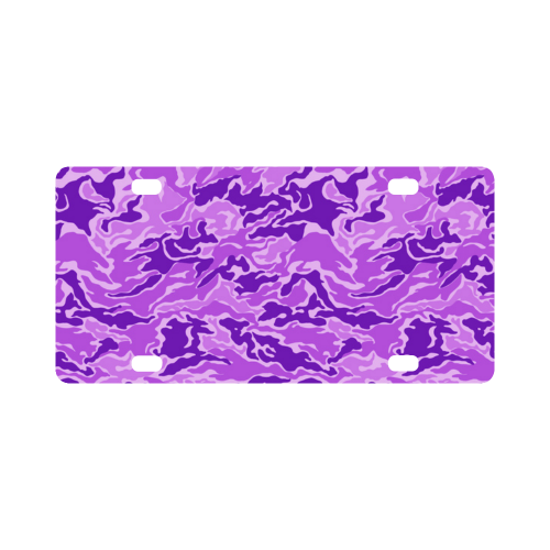 Camo Purple Camouflage Pattern Print Classic License Plate
