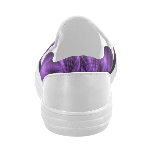 Lilac Shiny Swirl Women's Slip-on Canvas Shoes (Model 019)