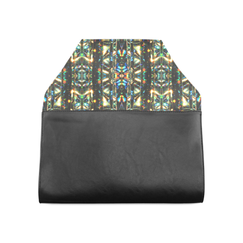 Glitzy Sparkly Mystic Festive Black Glitter Ornament Pattern Clutch Bag (Model 1630)
