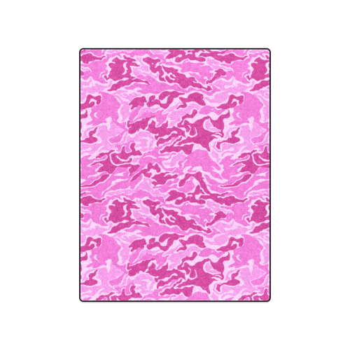 Camo Pink Camouflage Pattern Print Blanket 50"x60"