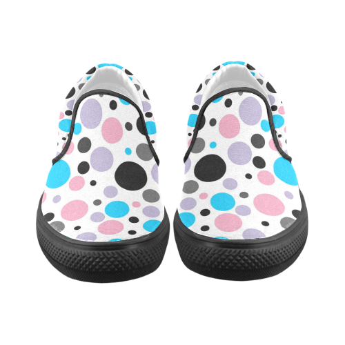 Confetti Polka Dots Women's Unusual Slip-on Canvas Shoes (Model 019)